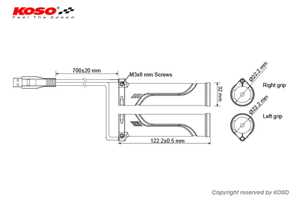 Bicycle Clip-on Heizgriffe mit USB-Anschluss - Image 3