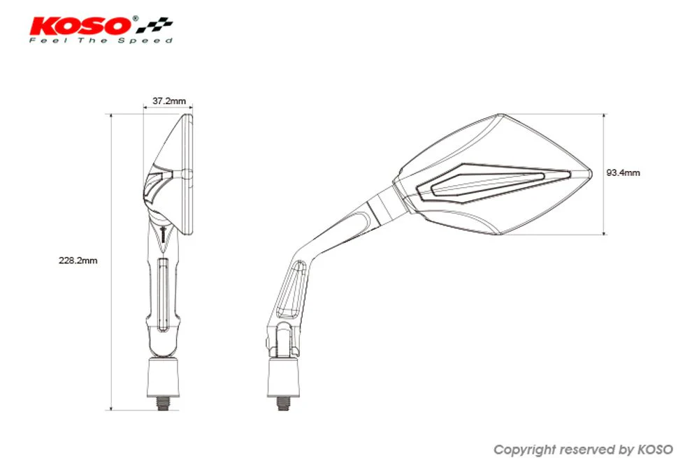 BLADE Style Spiegel (rechte Seite) mit integriertem Lauflicht Blinker - Image 5