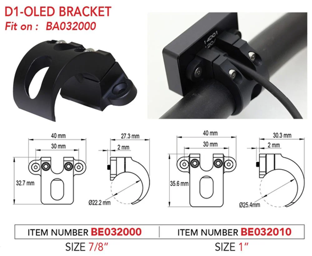 D1 OLED Halter fuer 7.8 Zoll Lenker - Image 3