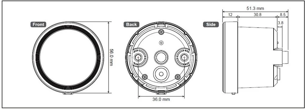 Koso D48 TNT-05 Drehzahlmesser universal 12.000 RPM silberfarbener ring - Image 4