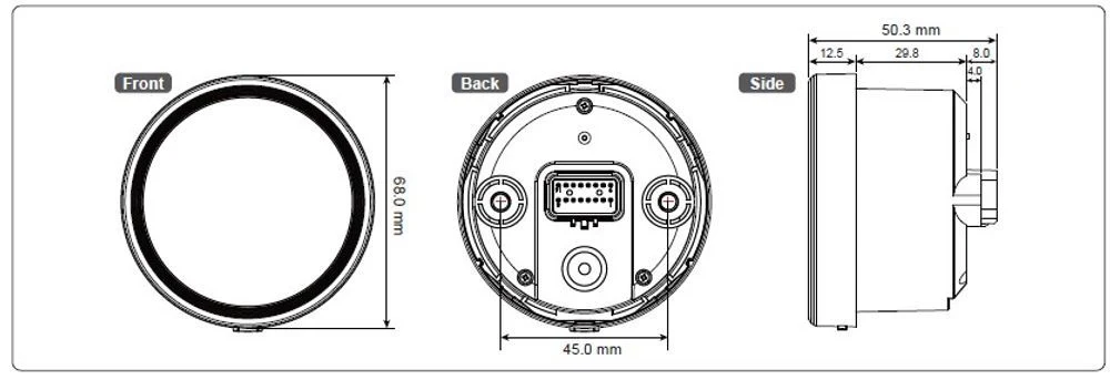 KOSO D60 TNT-05 Chrom Ring Drehzahlmesser -12000 RPM universal - Image 5
