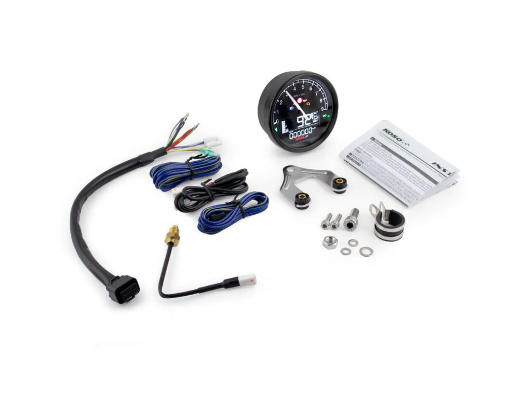 KOSO D80 passend für Harley Davidson® TNT-05 Tachometer / Drehzahlmesser Km/h, MPH ABE, schwarzer Ring - Image 3