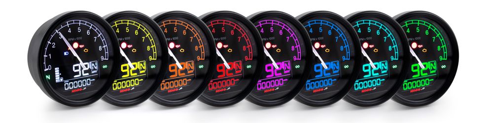 Koso D80 TNT-05 Tachometer / Drehzahlmesser Km/h, MPH ABE silberner Ring - Image 4