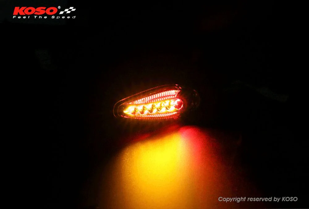 KOSO LED Blinker Sonic mit Rücklicht+Bremslichtfunktion, schwarz matt E-geprüft - Image 5