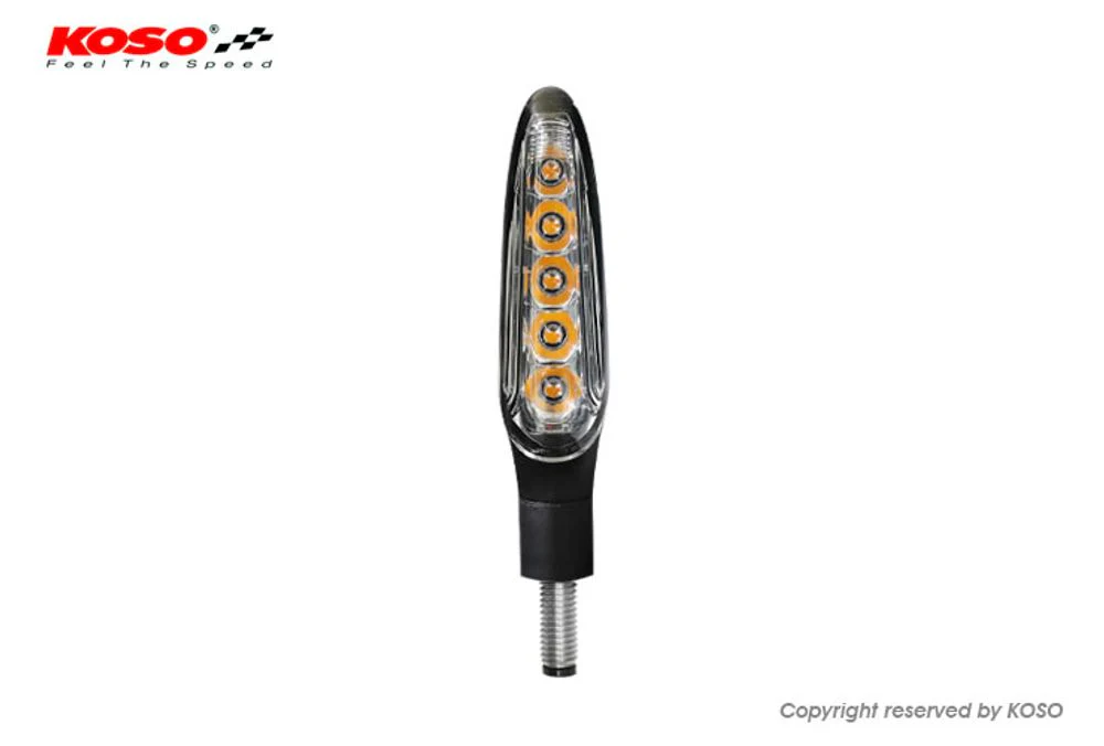 KOSO LED Blinker Z4 mit Lauflichtfunktion, schwarz matt E-geprüft 2 Stück im Set - Image 5