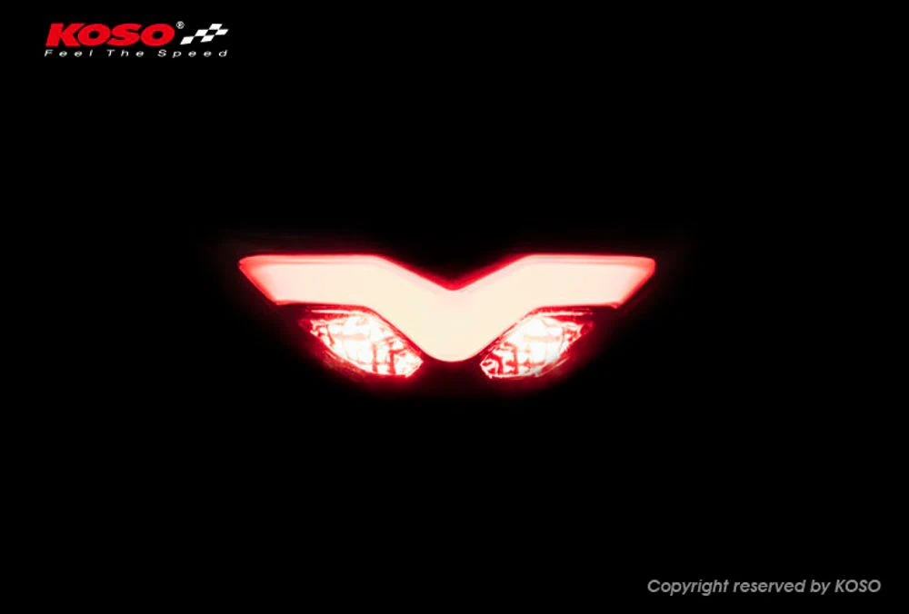 KOSO LED-Ruecklicht GT-03 (rotes Glas) mit Bremslicht E-geprüft - Image 3