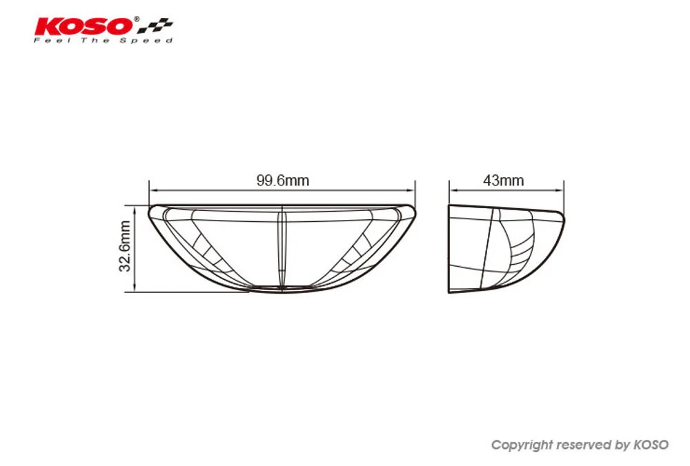 KOSO LED-Ruecklicht GT-03 (rotes Glas) mit Bremslicht E-geprüft - Image 5