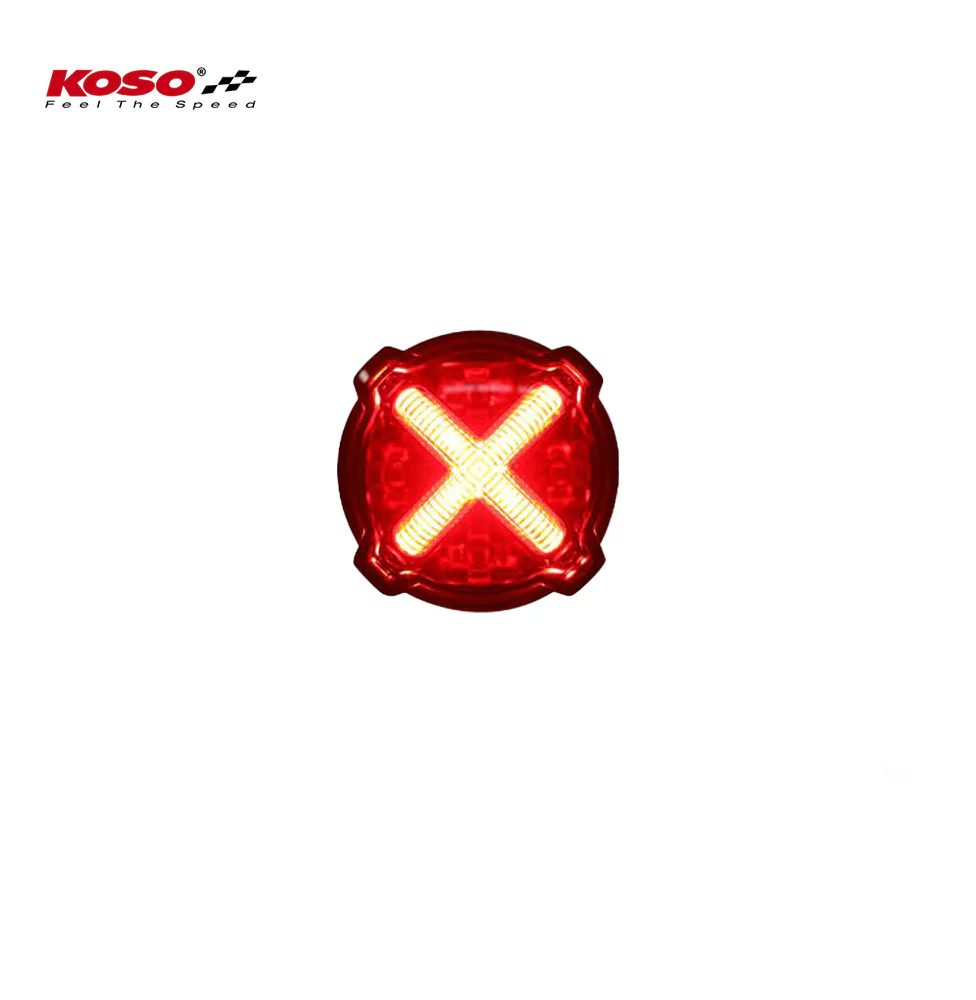 LED Rücklicht mit Bremslichtfunktion, GT-02 Rotes Glas E-geprüft - Image 4