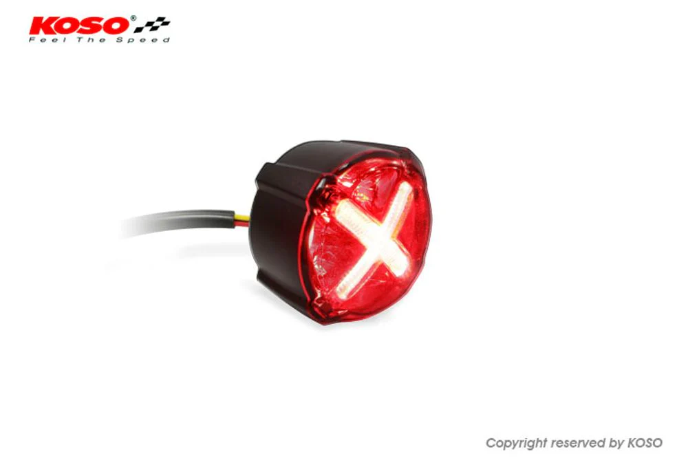LED Rücklicht mit Bremslichtfunktion, GT-02 Rotes Glas E-geprüft - Image 6