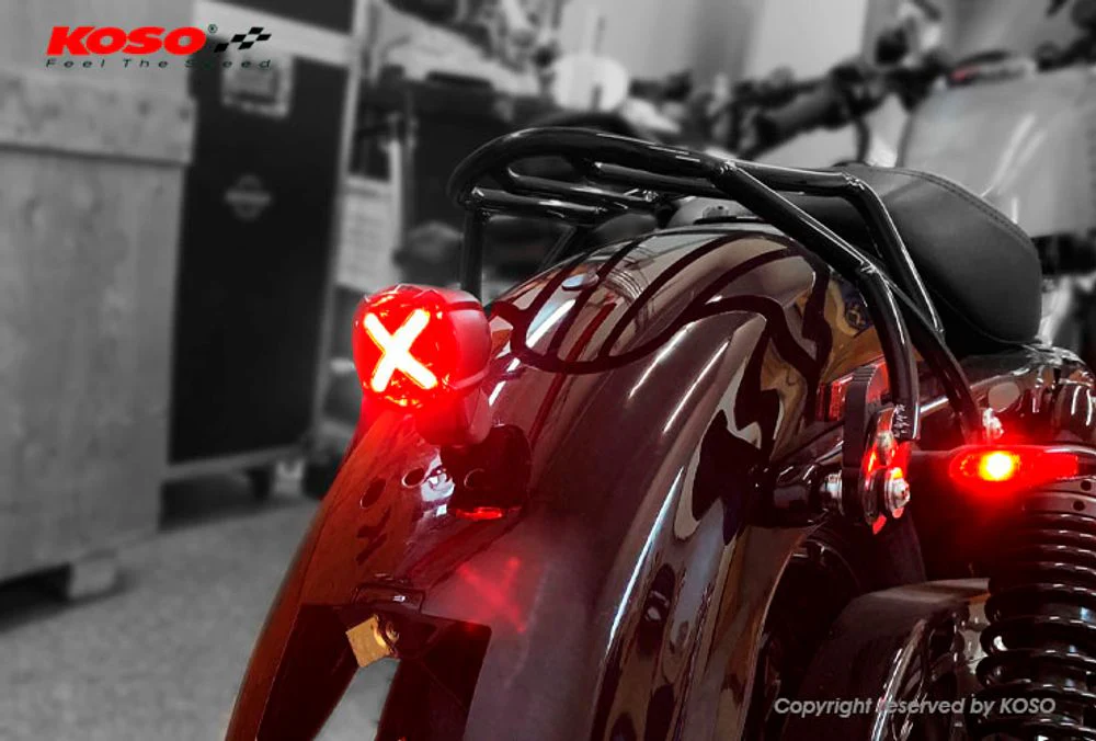 LED Rücklicht mit Bremslichtfunktion, GT-02S Klares Glas E-geprüft mit Halter - Image 4