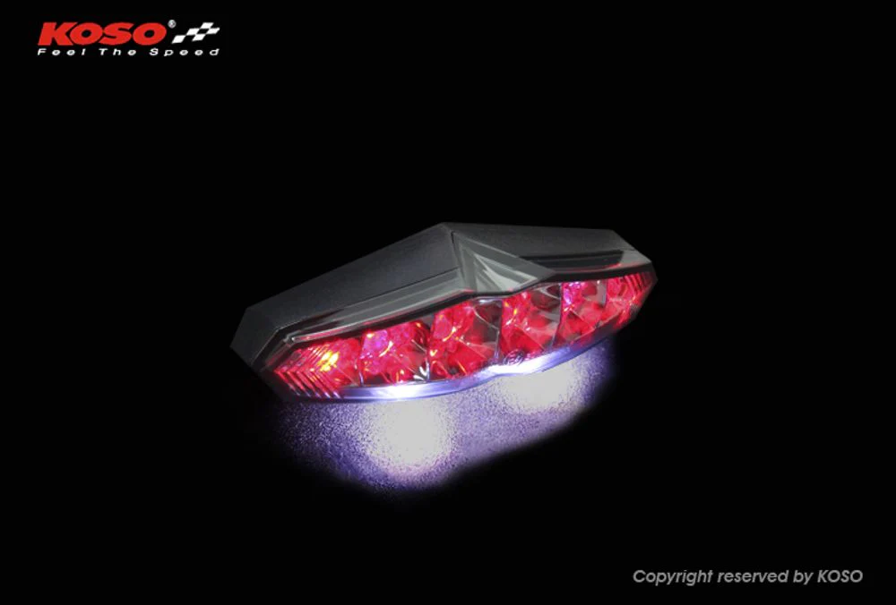 LED Ruecklicht - Koso Infinity mit Kennzeichenbeleuchtung - Rauchglas E-geprüft - Image 3