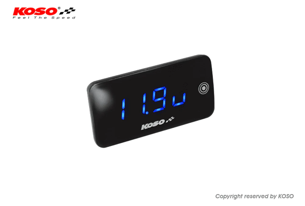 Slim Line New Generation Voltmeter + Thermometer Blau - Image 2