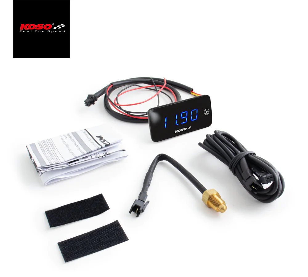 Slim Line New Generation Voltmeter + Thermometer Blau - Image 3