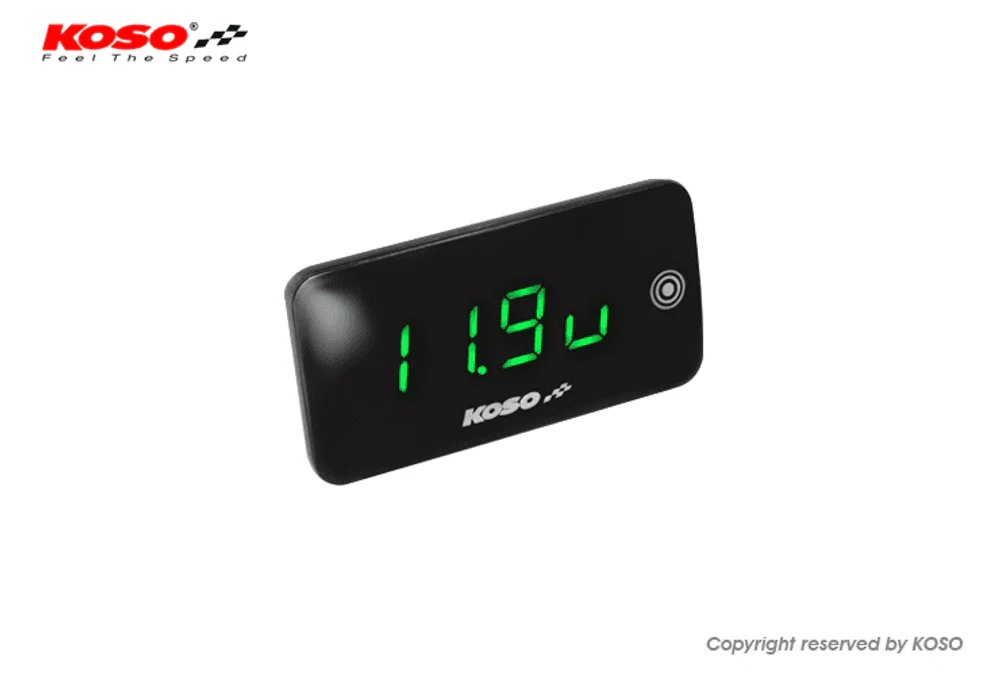 Slim Line New Generation Voltmeter + Thermometer Grün - Image 2