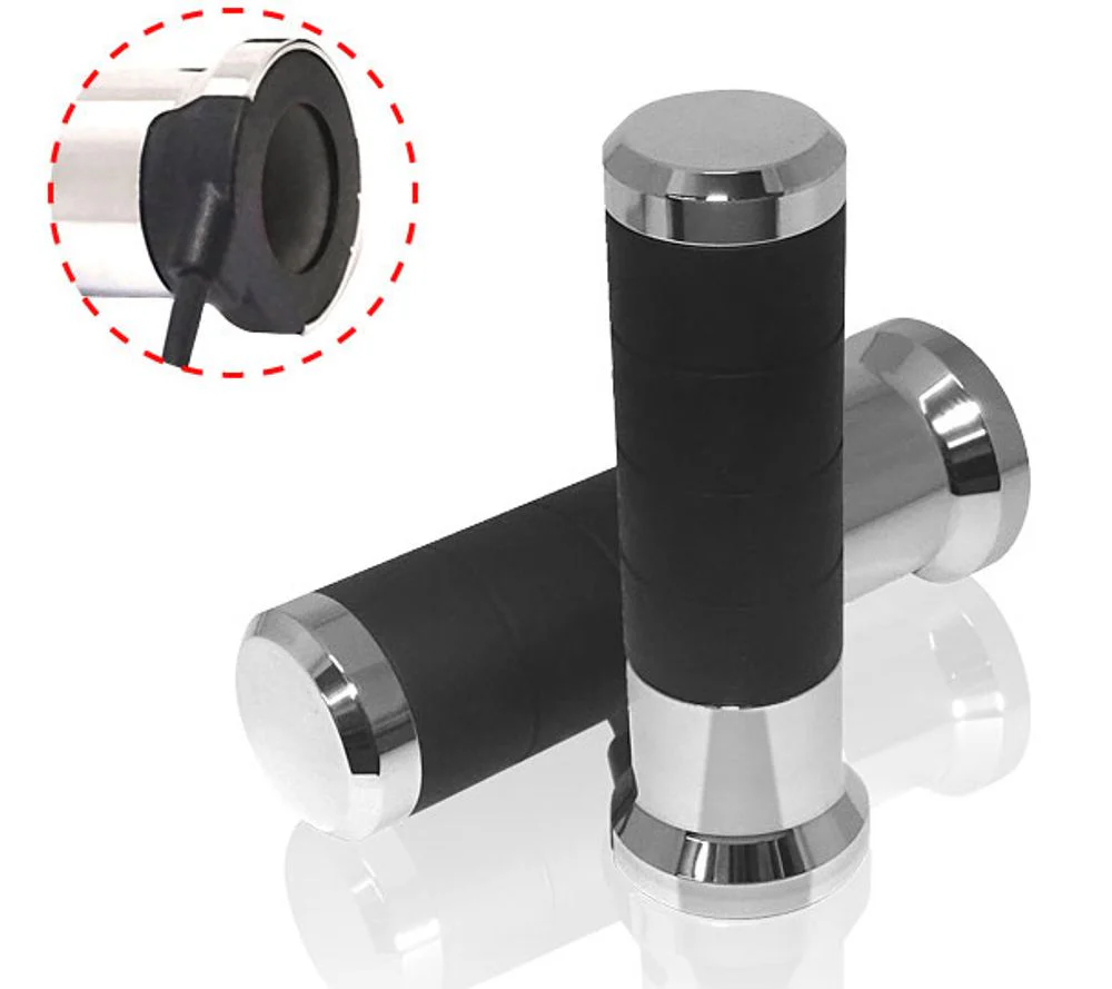 Titan Heizgriffe 7/8 Zoll + 1 Zoll L=120mm mit externem Switch - chrom - Image 3